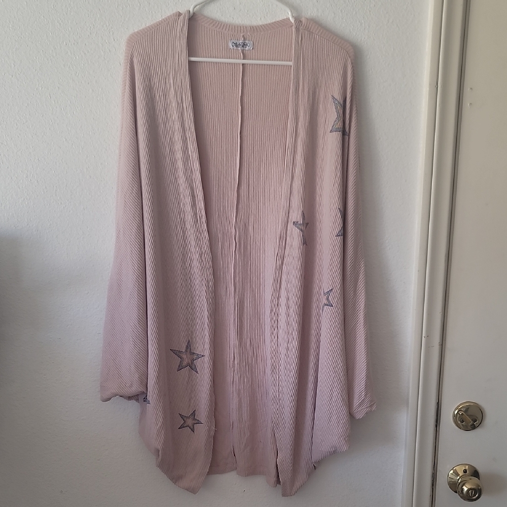 Pink Star Patterned Kimono Style Cardigan ⭐️